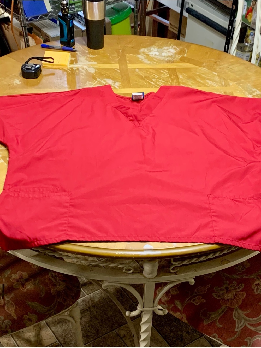 CHEROKEE RED V-Neck Scrub Top Size 3X